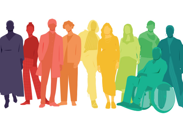 a group of multicolor people symbolising diversity inclusion equality and belonging concept